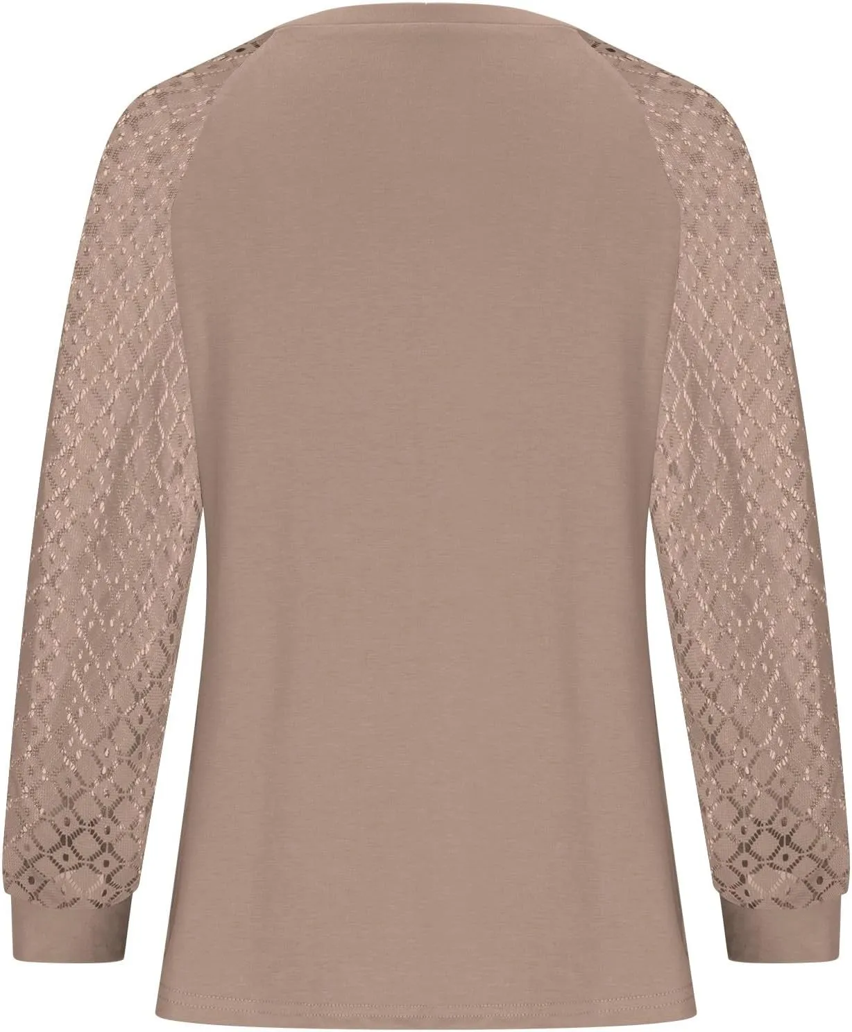 Womens Tops Dressy Business Casual Blouses Cute Soft Lace Shirts Long Sleeve Crew Neck Work Shirts Fall Clothes