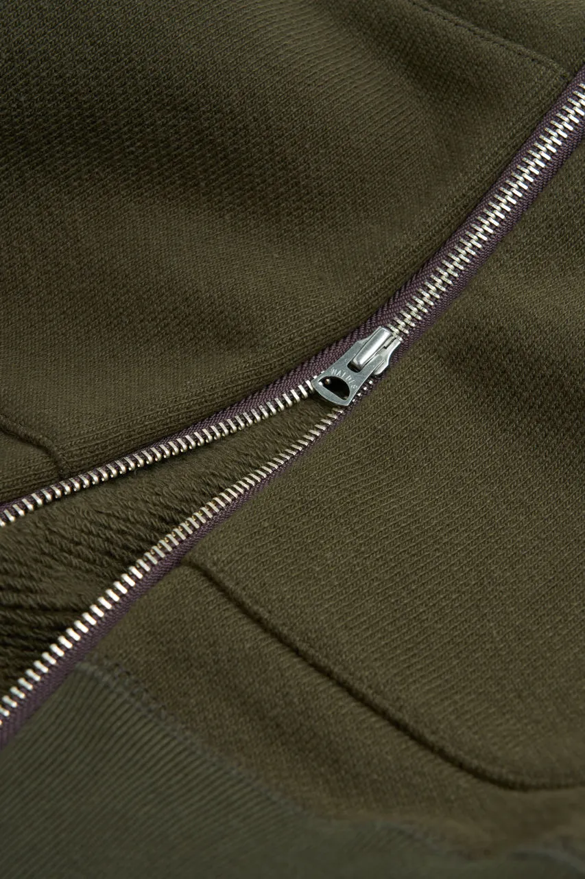 Wonder Looper Zip Hoodie Double Heavyweight French Terry Khaki