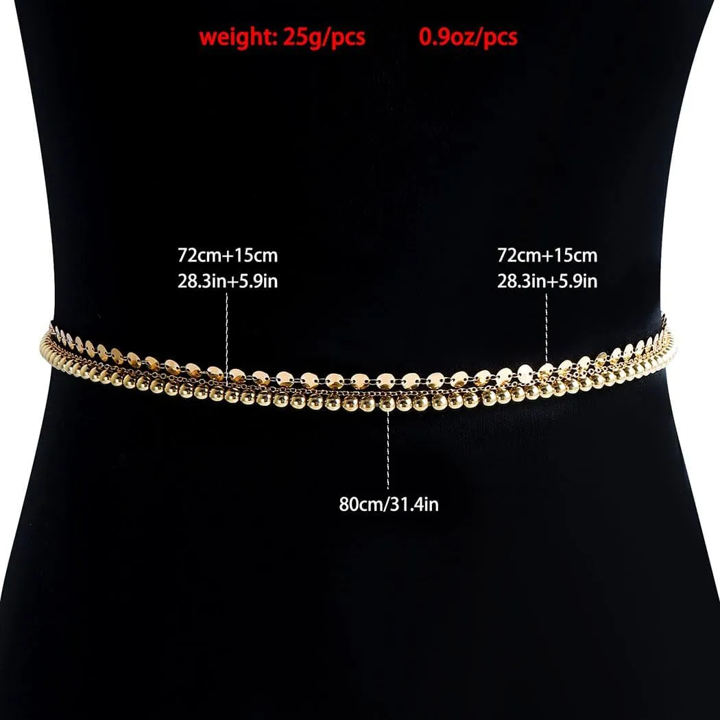 Yalice Gold Body Chains for Waist Dainty Layered Waist Beads Belly Chain for Women Beach Bikini Body Jewelry Gifts Adjustable