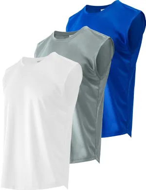 Yasumond Men's Tank Tops Sleeveless Muscle T-Shirts Mesh Dry Fit Athletic Tee Shirts for Bodybuilding Gym Workout
