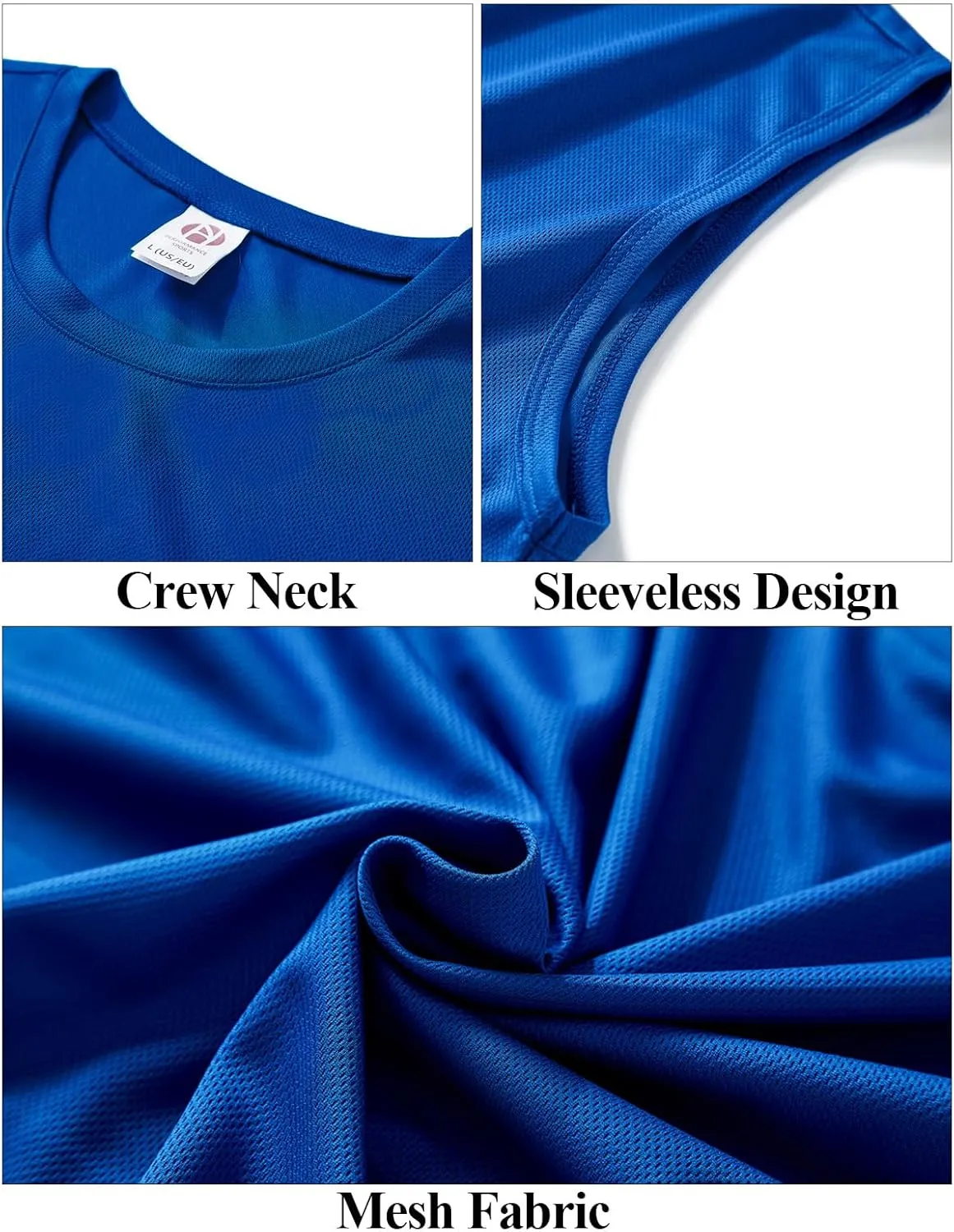 Yasumond Men's Tank Tops Sleeveless Muscle T-Shirts Mesh Dry Fit Athletic Tee Shirts for Bodybuilding Gym Workout
