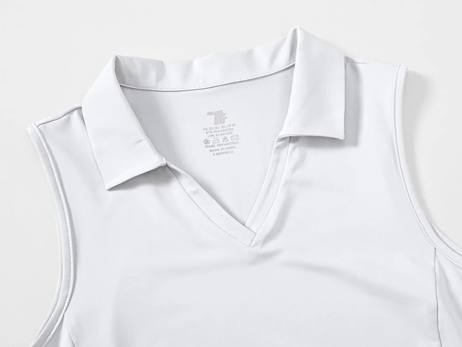 YSENTO Women's V-Neck Collared Golf Tennis Shirts Sleeveless UPF 50  Quick Dry Polo Shirts Tops Split Hem