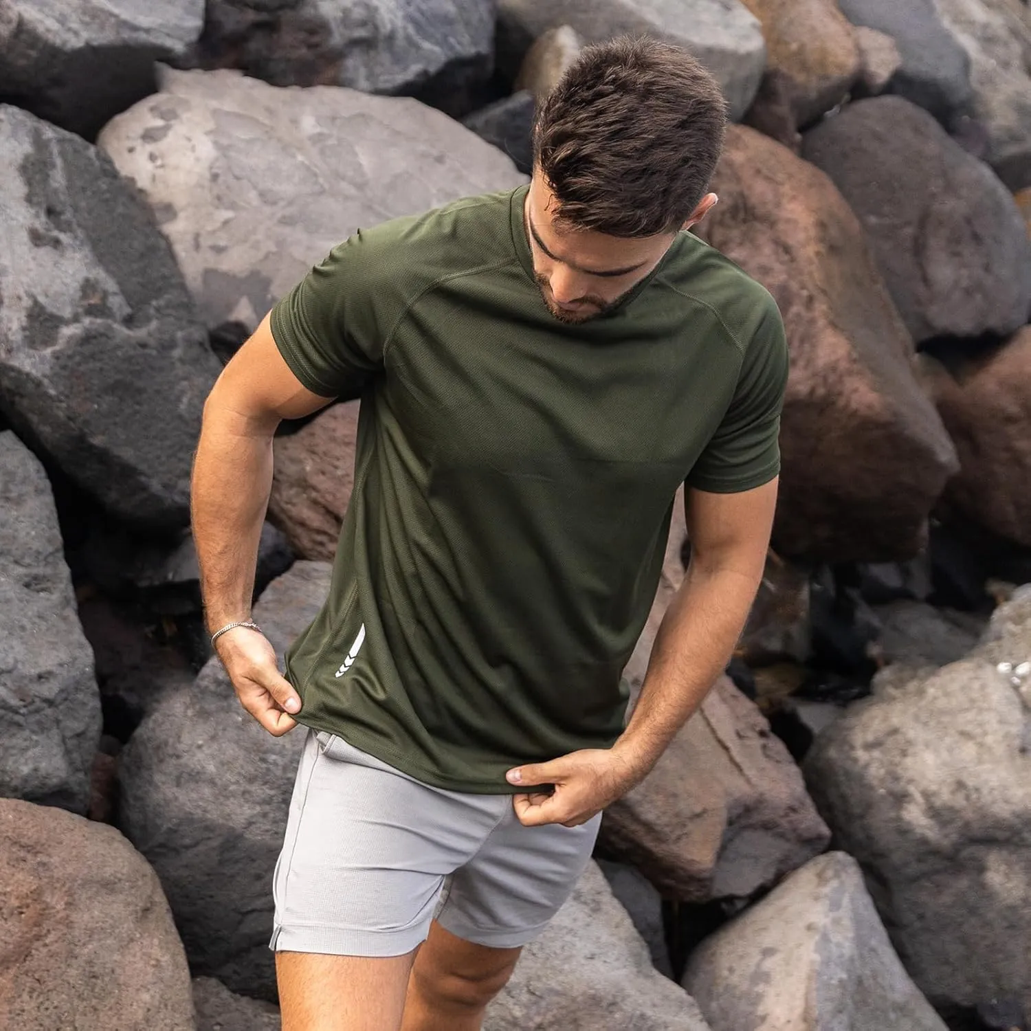 ZENGVEE Men's 3 Pack Workout Shirts Quick Dry Moisture Wicking Short Sleeve Mesh Athletic T-Shirts Lightweight Athletic