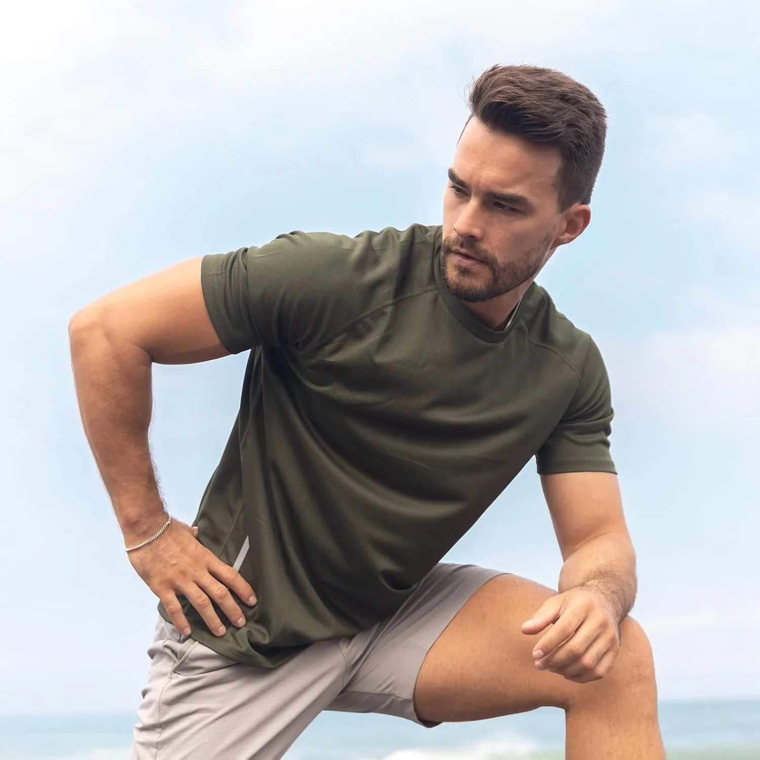 ZENGVEE Men's 3 Pack Workout Shirts Quick Dry Moisture Wicking Short Sleeve Mesh Athletic T-Shirts Lightweight Athletic
