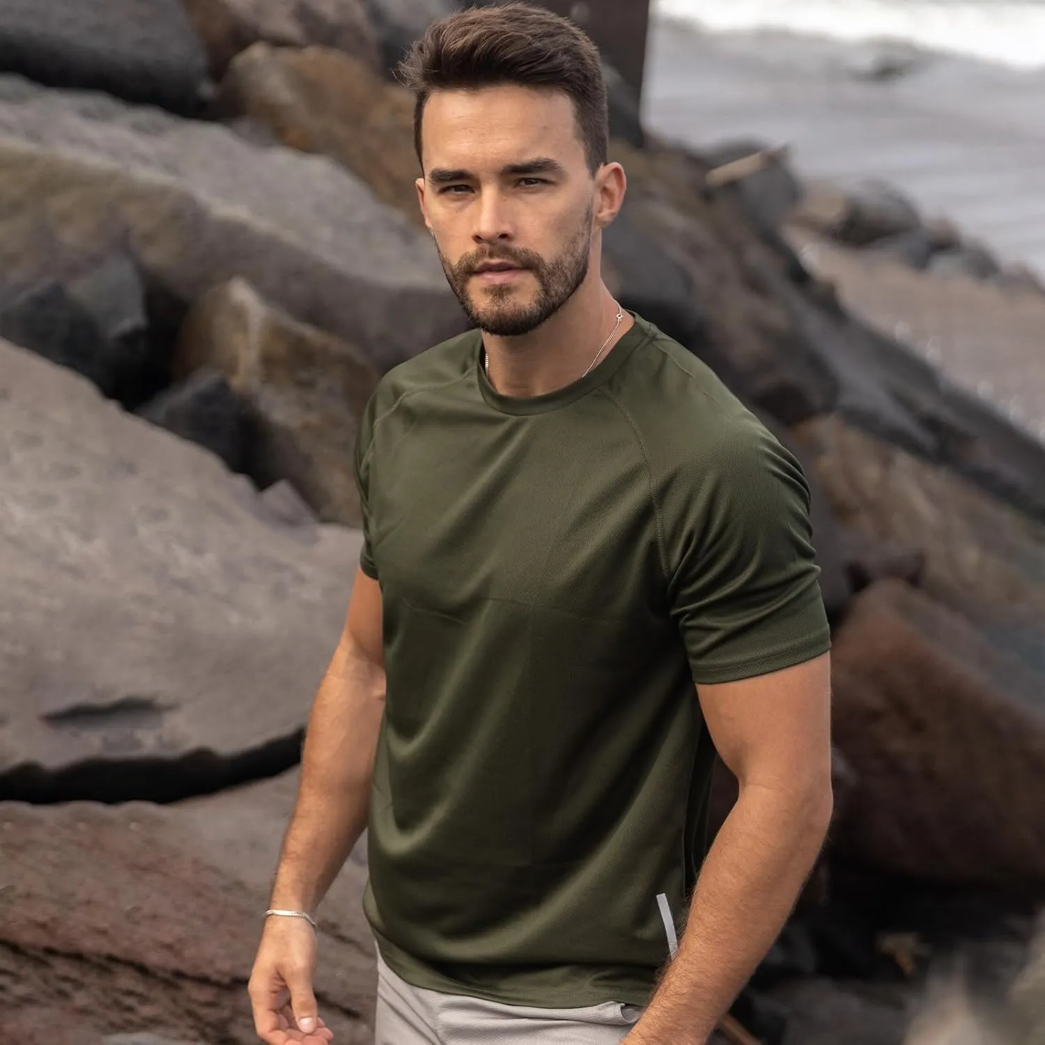ZENGVEE Men's 3 Pack Workout Shirts Quick Dry Moisture Wicking Short Sleeve Mesh Athletic T-Shirts Lightweight Athletic